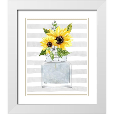 Sunflower Perfume II White Modern Wood Framed Art Print with Double Matting by Robinson, Carol