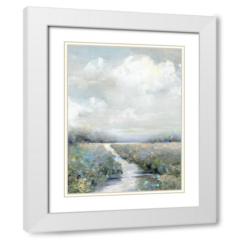 Peninsula Path White Modern Wood Framed Art Print with Double Matting by Swatland, Sally