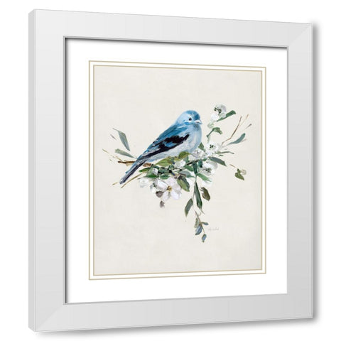 Bluebird Happy I White Modern Wood Framed Art Print with Double Matting by Swatland, Sally