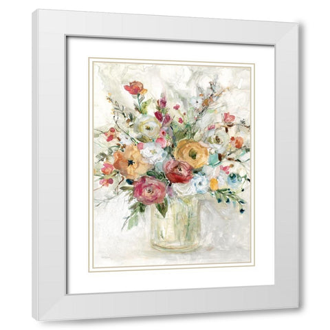 Contemporary Bouquet White Modern Wood Framed Art Print with Double Matting by Robinson, Carol