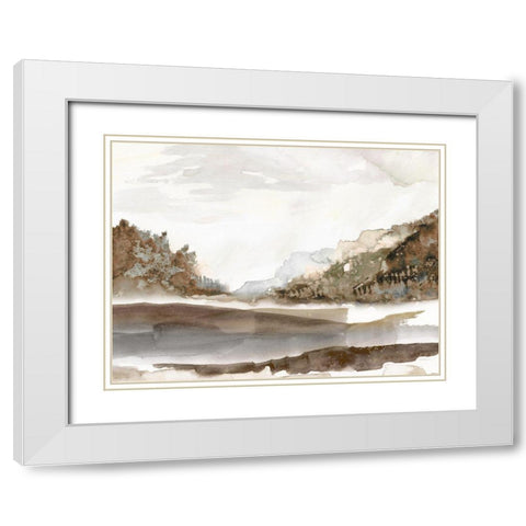 Mountain Time White Modern Wood Framed Art Print with Double Matting by Robinson, Carol