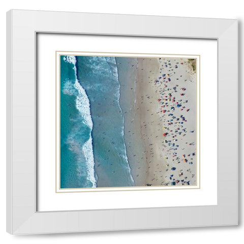 Aerial Beach White Modern Wood Framed Art Print with Double Matting by Delimont, Danita