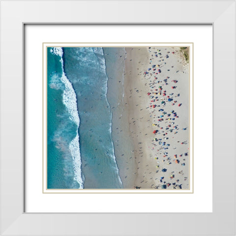 Aerial Beach White Modern Wood Framed Art Print with Double Matting by Delimont, Danita