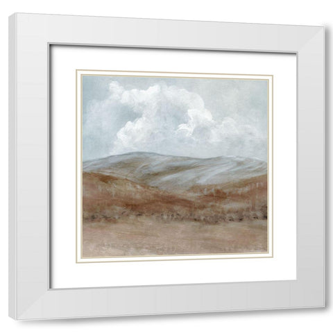 Welcome Rain White Modern Wood Framed Art Print with Double Matting by Robinson, Carol