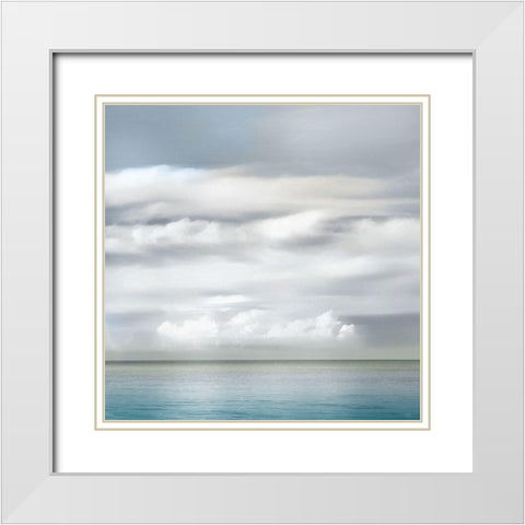 Open Water White Modern Wood Framed Art Print with Double Matting by Calascibetta, Mike
