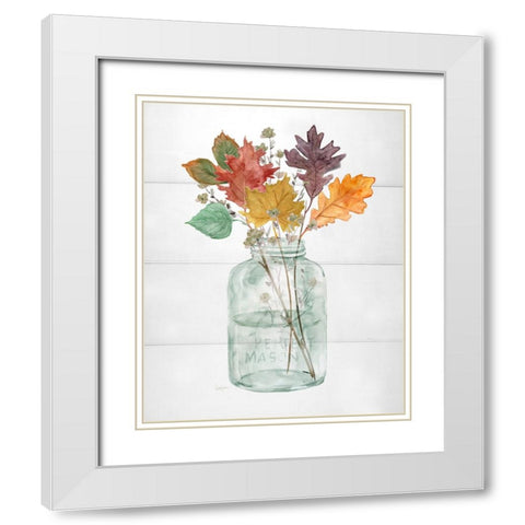 Harvest Home Leaves II White Modern Wood Framed Art Print with Double Matting by Finn, Livi