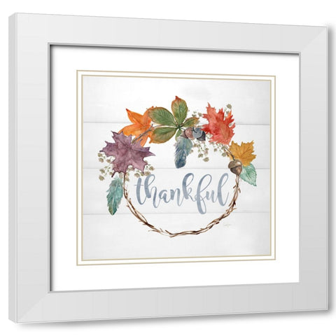 Harvest Home Wreath White Modern Wood Framed Art Print with Double Matting by Finn, Livi