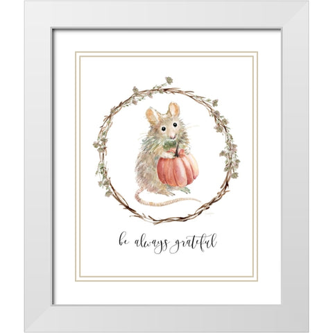 Harvest Home Mouse White Modern Wood Framed Art Print with Double Matting by Finn, Livi