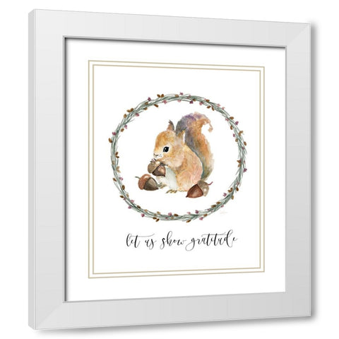 Harvest Home Squirrel White Modern Wood Framed Art Print with Double Matting by Finn, Livi