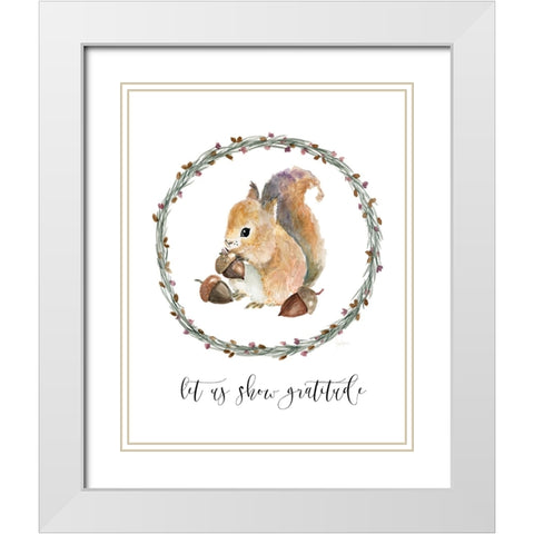Harvest Home Squirrel White Modern Wood Framed Art Print with Double Matting by Finn, Livi