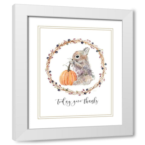 Harvest Home Bunny White Modern Wood Framed Art Print with Double Matting by Finn, Livi