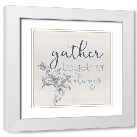 Gather Together White Modern Wood Framed Art Print with Double Matting by Santiago, Daniela