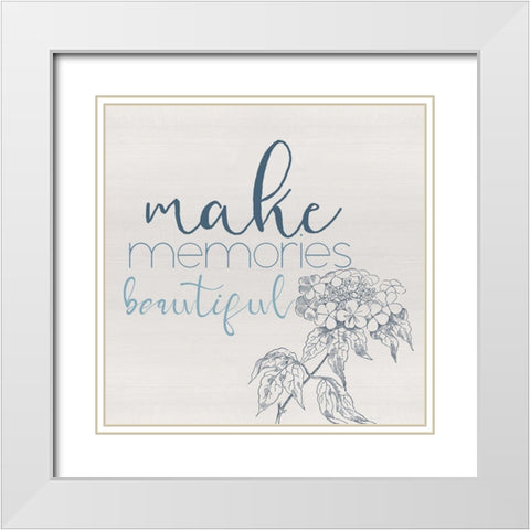 Make Memories White Modern Wood Framed Art Print with Double Matting by Santiago, Daniela
