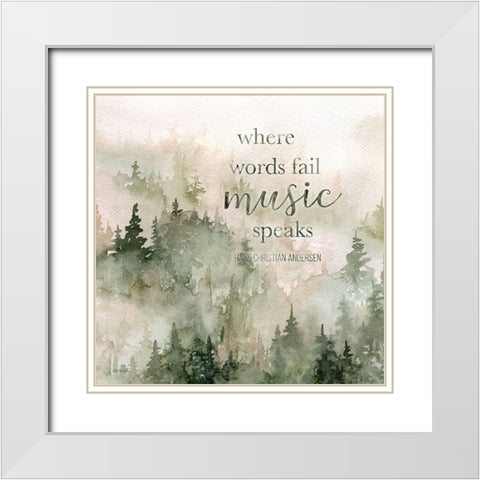 Music of the Mountains II White Modern Wood Framed Art Print with Double Matting by Robinson, Carol