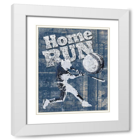 Home Run Hitter White Modern Wood Framed Art Print with Double Matting by Craven, Katrina