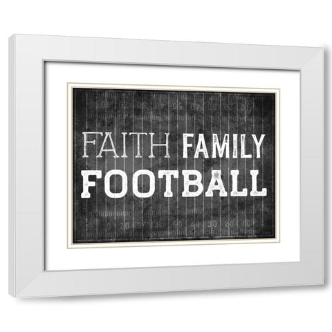 Faith Family Football White Modern Wood Framed Art Print with Double Matting by Carpentieri, Natalie