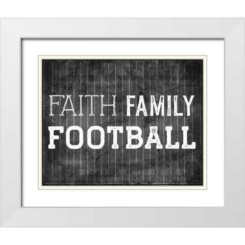 Faith Family Football White Modern Wood Framed Art Print with Double Matting by Carpentieri, Natalie