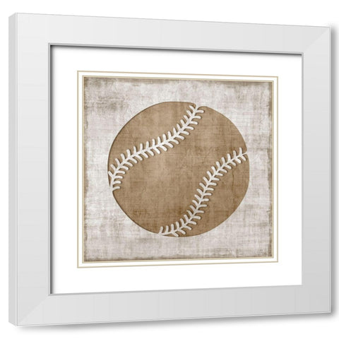 Play Ball White Modern Wood Framed Art Print with Double Matting by Carpentieri, Natalie