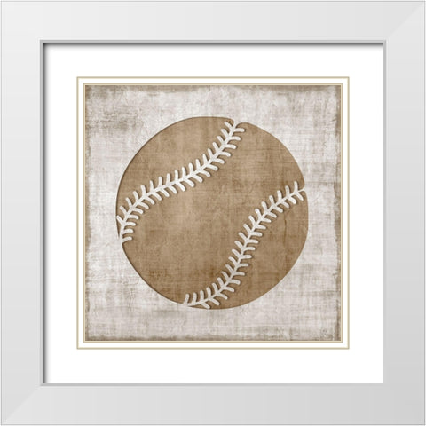 Play Ball White Modern Wood Framed Art Print with Double Matting by Carpentieri, Natalie