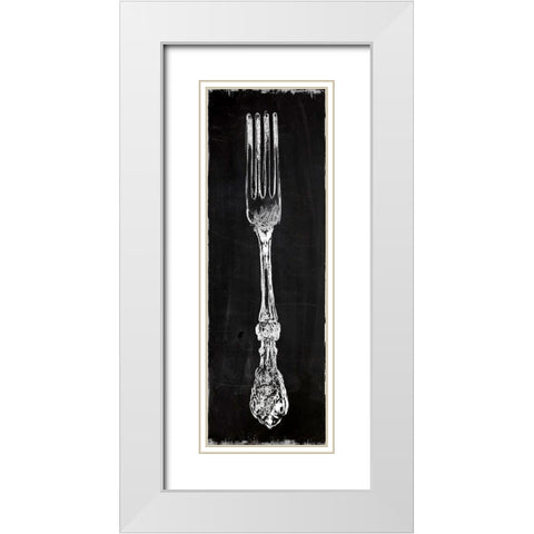 Fork White Modern Wood Framed Art Print with Double Matting by Robinson, Carol