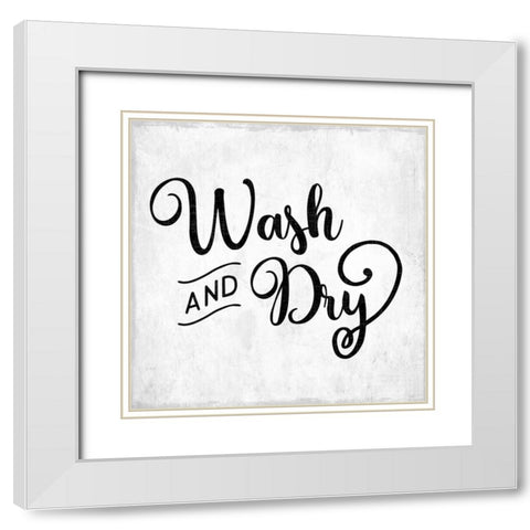 Wash and Dry White Modern Wood Framed Art Print with Double Matting by CAD Designs