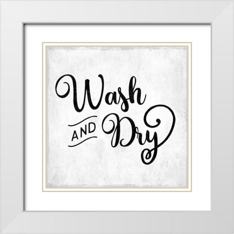Wash and Dry White Modern Wood Framed Art Print with Double Matting by CAD Designs