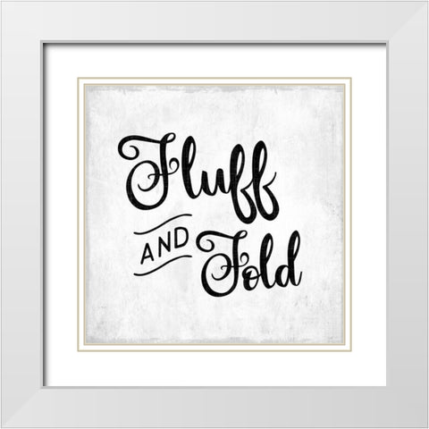 Fluff and Fold White Modern Wood Framed Art Print with Double Matting by CAD Designs