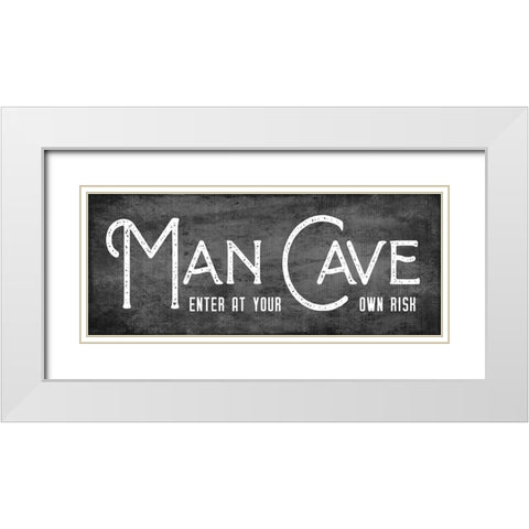 Man Cave White Modern Wood Framed Art Print with Double Matting by CAD Designs