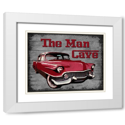 The Man Cave White Modern Wood Framed Art Print with Double Matting by Knutsen, Conrad