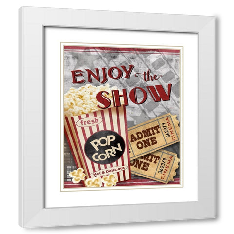 Movie Night I White Modern Wood Framed Art Print with Double Matting by Knutsen, Conrad