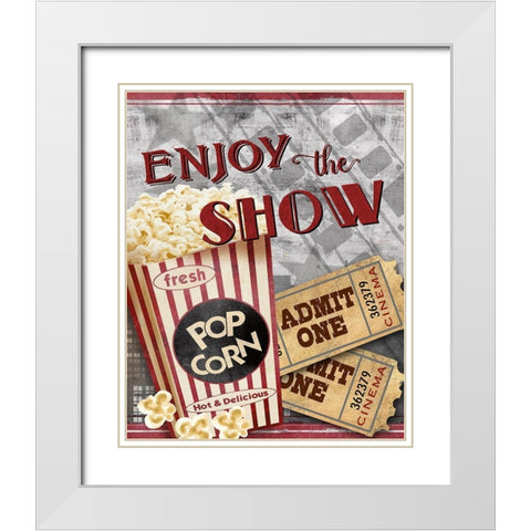 Movie Night I White Modern Wood Framed Art Print with Double Matting by Knutsen, Conrad