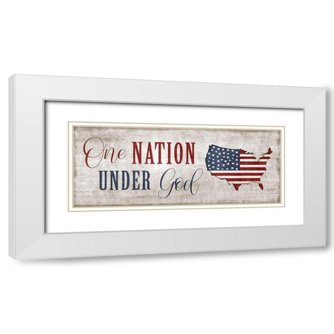 One Nation Under God White Modern Wood Framed Art Print with Double Matting by Carpentieri, Natalie