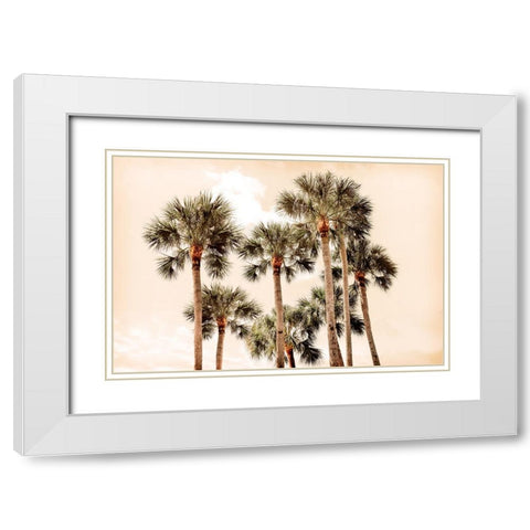 Blushing Palms White Modern Wood Framed Art Print with Double Matting by Carpentieri, Natalie