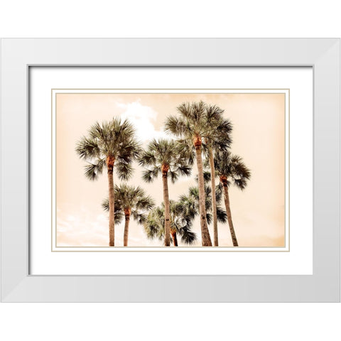 Blushing Palms White Modern Wood Framed Art Print with Double Matting by Carpentieri, Natalie