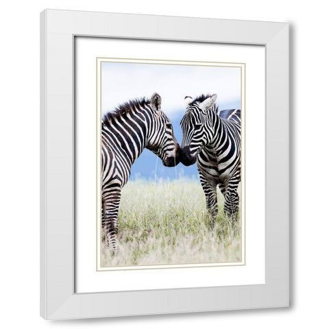 African Affection White Modern Wood Framed Art Print with Double Matting by Delimont, Danita