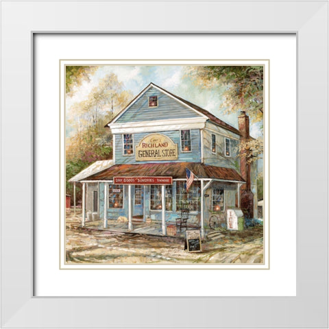 General Store White Modern Wood Framed Art Print with Double Matting by Manning, Ruane