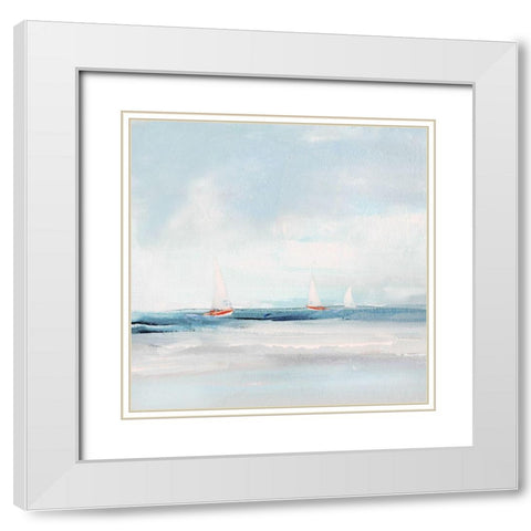 Caribbean Sail White Modern Wood Framed Art Print with Double Matting by Swatland, Sally