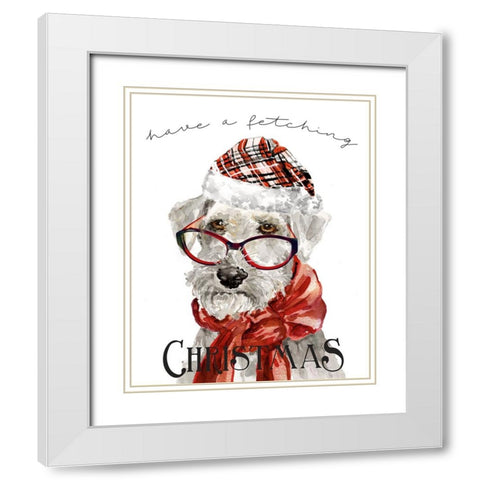 Have A Fetching Christmas White Modern Wood Framed Art Print with Double Matting by Finn, Livi