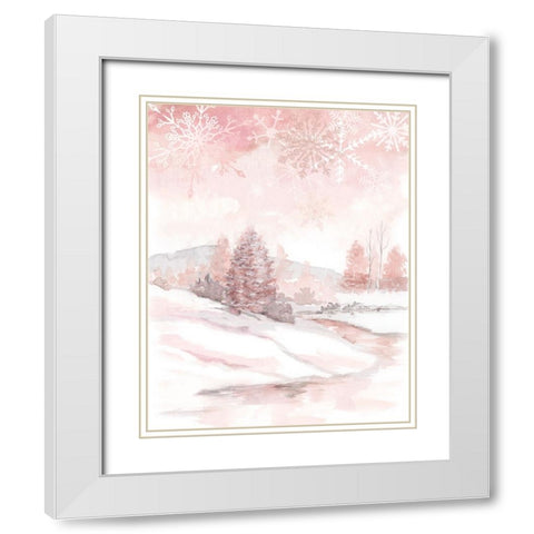 Blush Winter White Modern Wood Framed Art Print with Double Matting by Nan