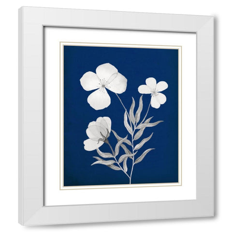 Indigo Sketch I White Modern Wood Framed Art Print with Double Matting by Gunn, Kourtni