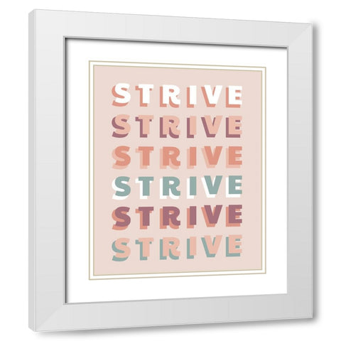 Strive White Modern Wood Framed Art Print with Double Matting by CAD Designs