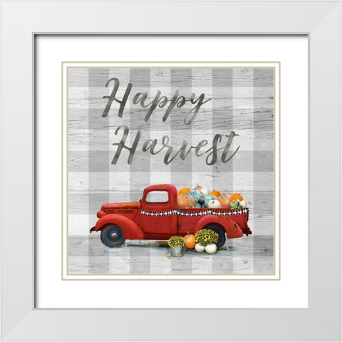 Harvest Truck II White Modern Wood Framed Art Print with Double Matting by Nan