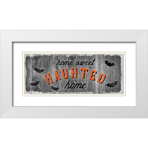 Home Sweet Haunted White Modern Wood Framed Art Print with Double Matting by Carpentieri, Natalie