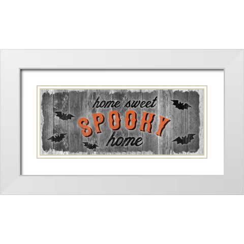 Home Sweet Spooky White Modern Wood Framed Art Print with Double Matting by Carpentieri, Natalie