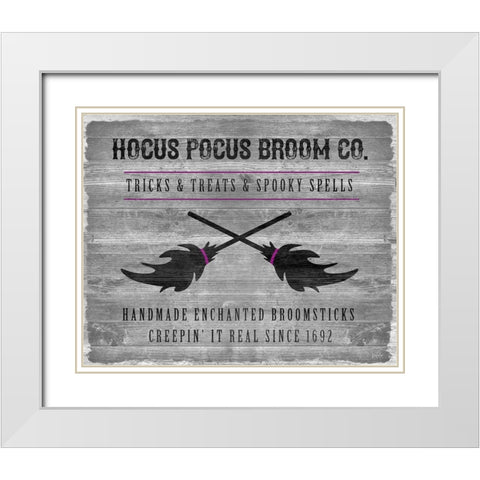 Hocus Pocus Broom Company White Modern Wood Framed Art Print with Double Matting by Carpentieri, Natalie