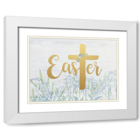 Easter Wildflowers White Modern Wood Framed Art Print with Double Matting by Jill, Susan