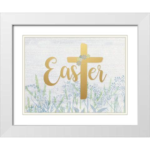 Easter Wildflowers White Modern Wood Framed Art Print with Double Matting by Jill, Susan