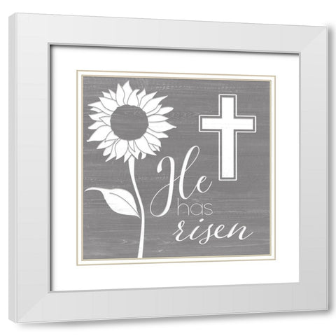 He Has Risen White Modern Wood Framed Art Print with Double Matting by CAD Designs
