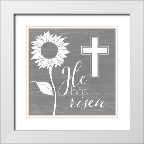 He Has Risen White Modern Wood Framed Art Print with Double Matting by CAD Designs
