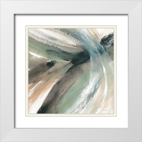 Intersect White Modern Wood Framed Art Print with Double Matting by Robinson, Carol